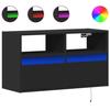 VidaXL Meuble TV mural avec lumières LED noir 80x31x45 cm 852328