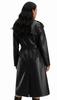Trench da Donna Nero Fatto a Mano per Feste in Vera Pelle di Agnello Autentica Casual Elegante
