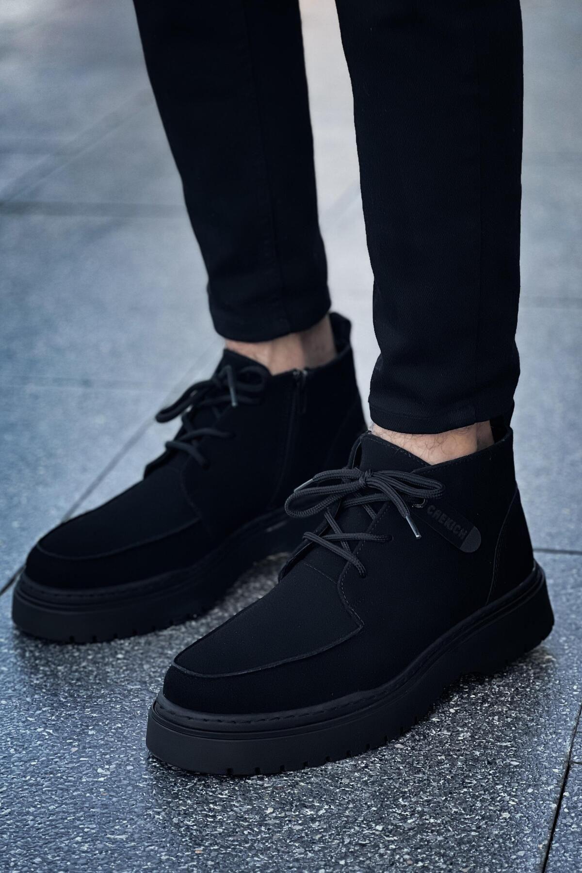 

Men s Fashion Faux Leather Flat Heeled Boots Bootie Sst Bryggen Boots Black Shoes 40