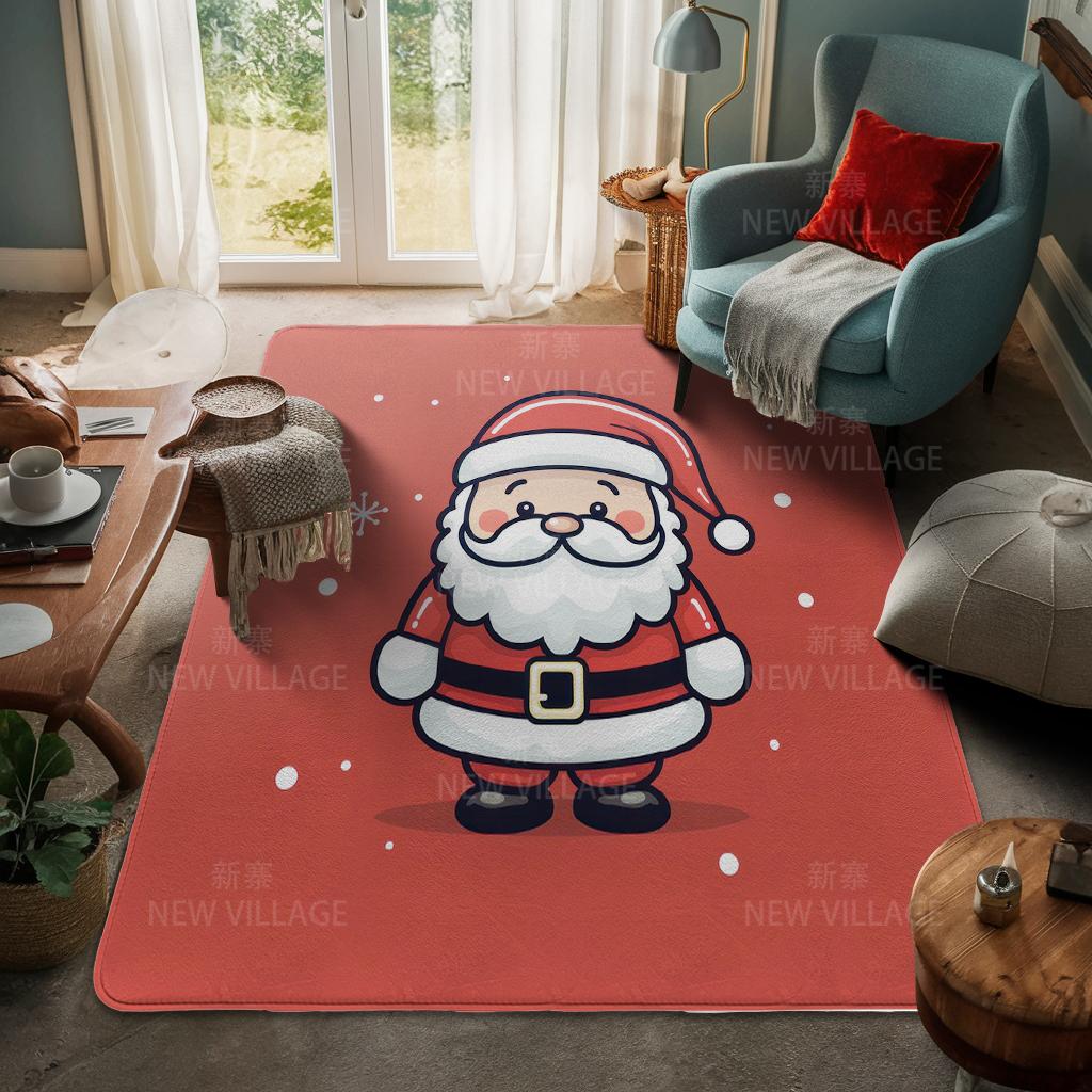 House Entrance Carpet Home Door Mat Living Room Bath Foot Bathroom Non-slip Water Absorption Rugs Bath Merry Christmas Winter