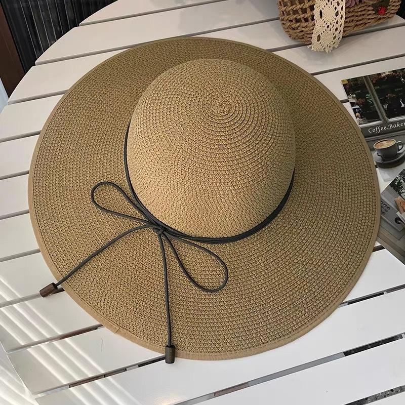 French Big Brim Straw Hat Women's Spring 2026 New Holiday Style Seaside Sun Hat Foldable Sun Hat Tide