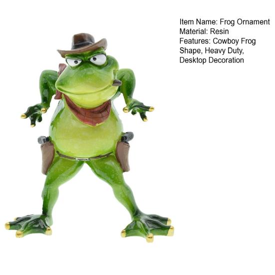 Cowboy Frog Figurine Red Scarf Cartoon Frog Statue Resin Animal