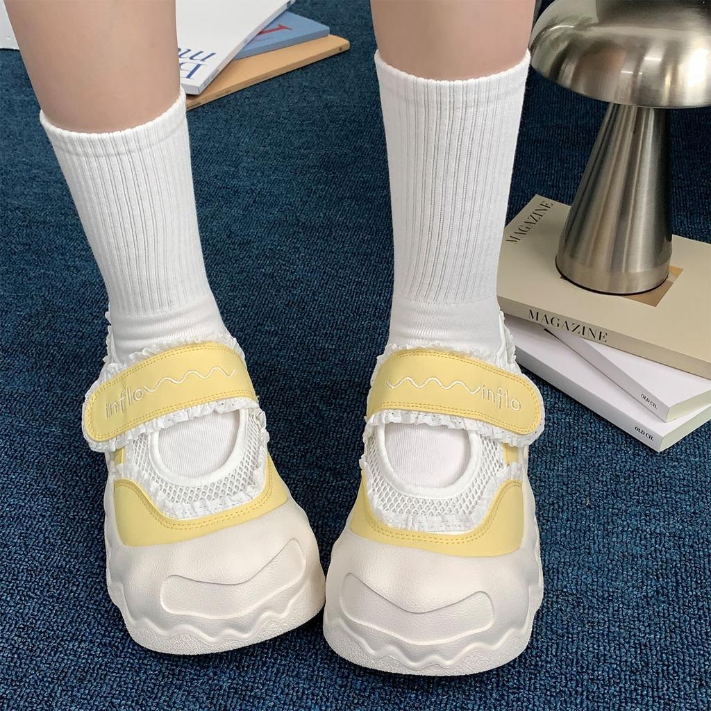 Design sense niche buckle thick-soled big head ugly cute Mary Jane women's shoes shallow mouth hollow breathable casual dad shoes women