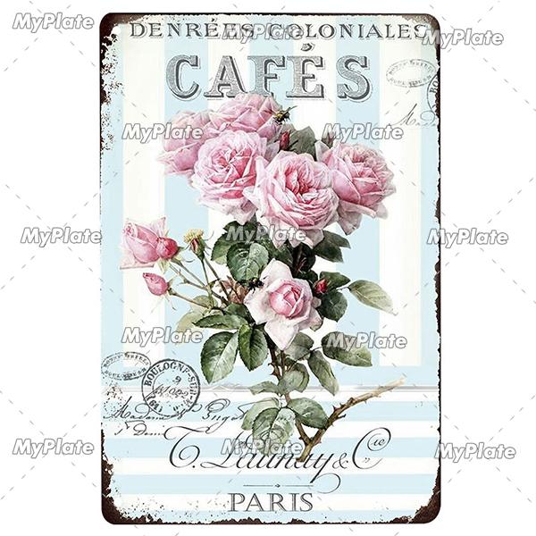 Rose Vintage Metal Sign Tin Sign Vintage  Decoration Plaque Home Wall Decor Bar Sign Home Decor Poster Custom