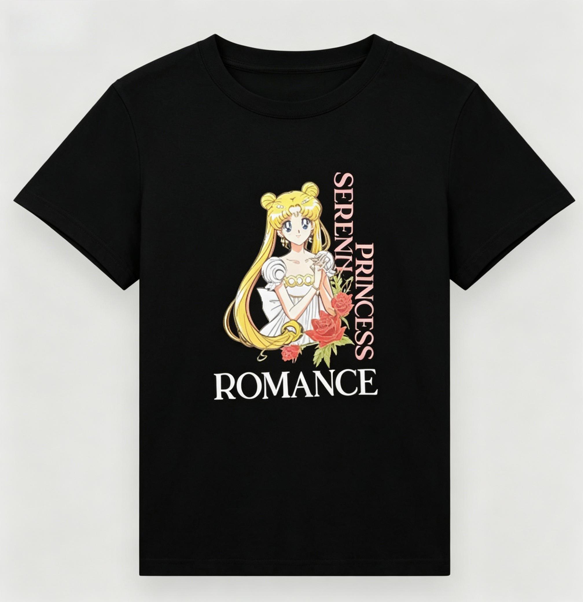 

Sailor Moon TShirt Unisexs Princess RoUnisexce Anime Graphic Vintage Kimono Rose Print Casual 2026 New Cotton Summer Top XL