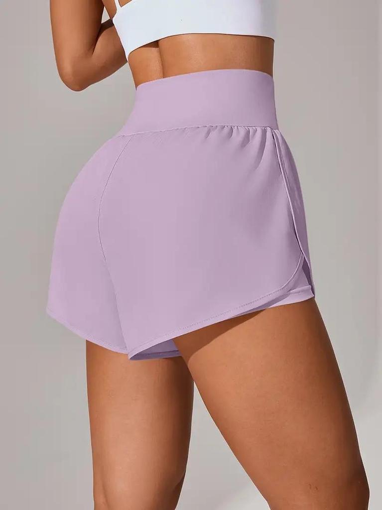 High-Waisted Ruffled Yoga Shorts - Women's Casual Sportswear for Tennis and Yoga
