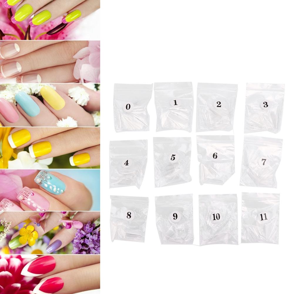 504pcs Professional Nail Art Tip Practice False Fake Nail Patch DIY Manicure ToolTransparent