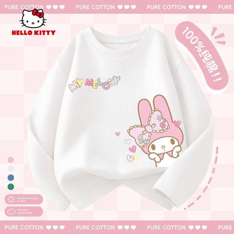 Hello Kitty Girls' Long-Sleeved T-Shirt 2026 New Kidsren's Spring Top Pink Spring Clothing Girls' Bottoming Shirt