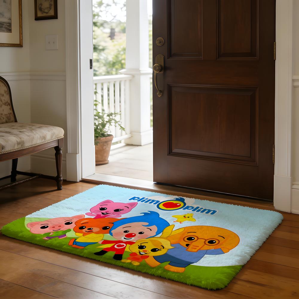 Popular Cartoon Anime Pplim Pilm Floor Mat Soft Flannel Absorbent Mat Non-Slip Rug Home Bedroom Bathroom
