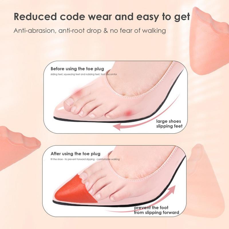 1 Pair High Heel Toe Plug Shoe Insert Big Shoes Toe Front Filler Cushion Pain Relief Protector Shoes Accessories