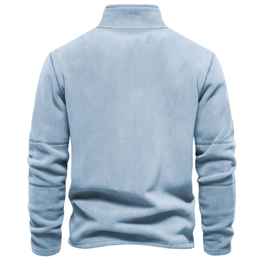 STORN Mens Thicken Warm Fleece Sweatshirt Jacket Quarter Zipper Mock Neck Pullover Men's Sweatshirt Soft Shell Mens Jacket