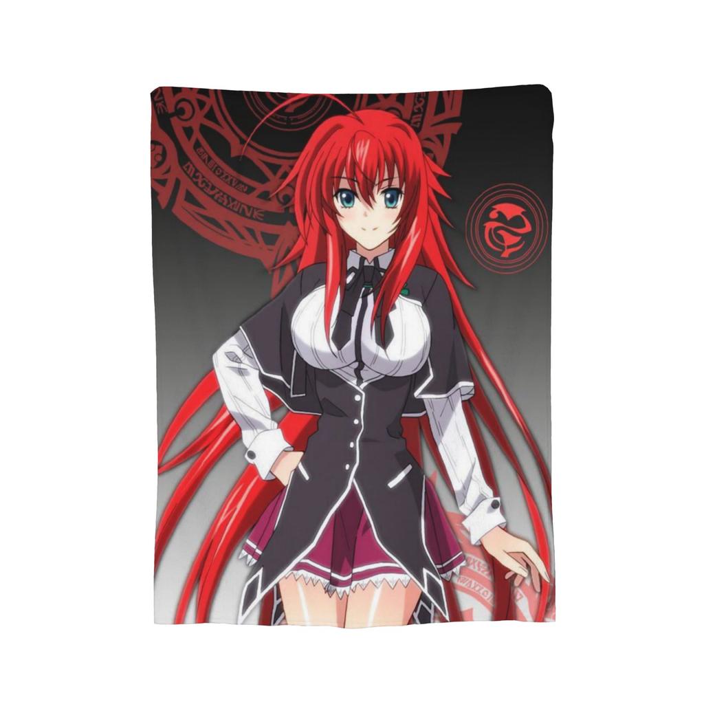 Rias Gremory Vintage High School DxD Blanket Fleece Novelty Breathable Throw Blankets for Chair Covering Sofa Winter,