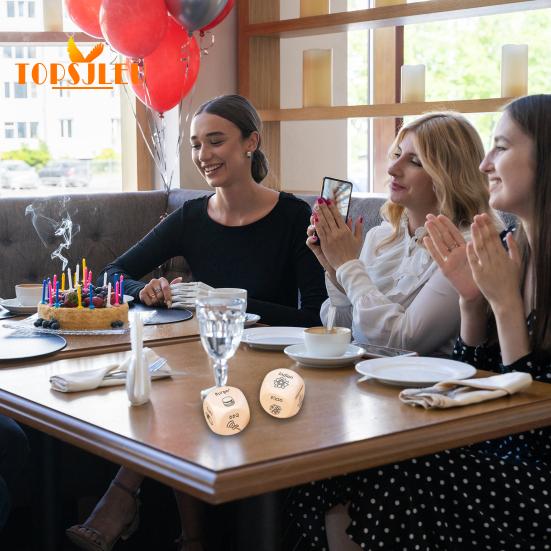 Hračka s kostkami rozhodování o jídle – 2ks, dárky k výročí pro páry, dřevěné, 12 vzorů jídla, kreativní vánoční dárky k narozeninám pro manžela, manželku