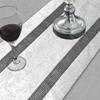 Caminho de Mesa Elegante Jiino 72 Polegadas de Comprimento Branco Cremoso Caminhos de Mesa com Strass Lantejoulas com Faixa de Diamantes e Borlas para Decoração de Mesa