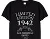 Limited Edition 1942 Birthday Present T Shirt, Funny Bday Gifts for Men or Women, Mum, Dad, Grandad, Vintage Old Men, 81st, 79th, 80th, 410