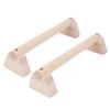 Wood Push Up Bars with Base Non Slip Pad Handstand Practice Support Pole for Home Fitness Workout 35cm / 13.8in