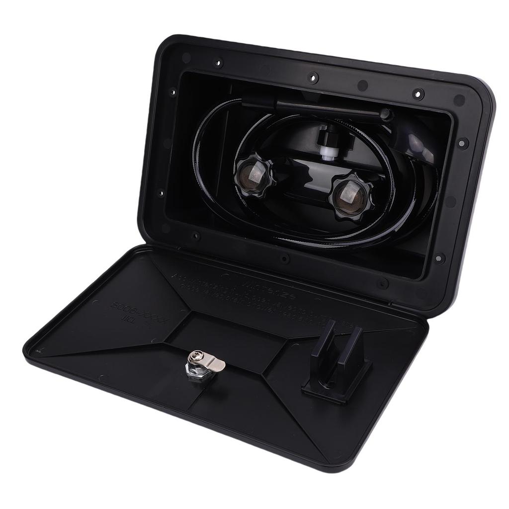 RV Exterior Shower Box Kit with 1.5M Hose Shower Head and Shower Faucet for Camping Vehicle Trailer Motorhome Boat Van