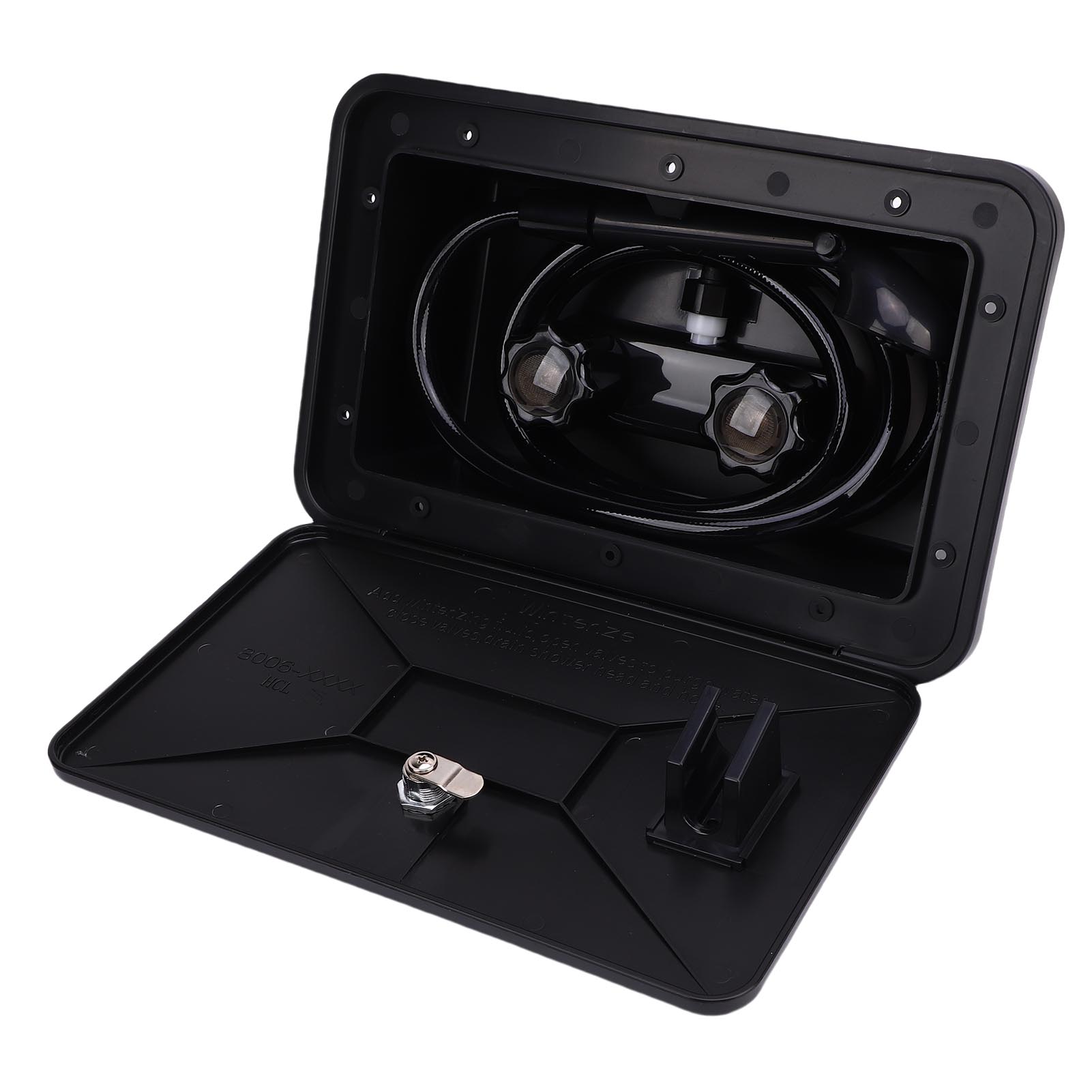 

RV Exterior Shower Box Kit with 1.5M Hose Shower Head and Shower Faucet for Camping Vehicle Trailer Motorhome Boat Van