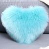 Heart-Shaped Plush Lumbar Pillow with Faux Wool Insert - Sofa & Office Backrest Cushion
