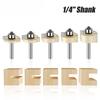 1/4 Shank 6 Shank Professional Grade Double Edge Ball T-Knife Bearing Slotting Knife Inch Woodworking Milling Knife T-Slotted Knife