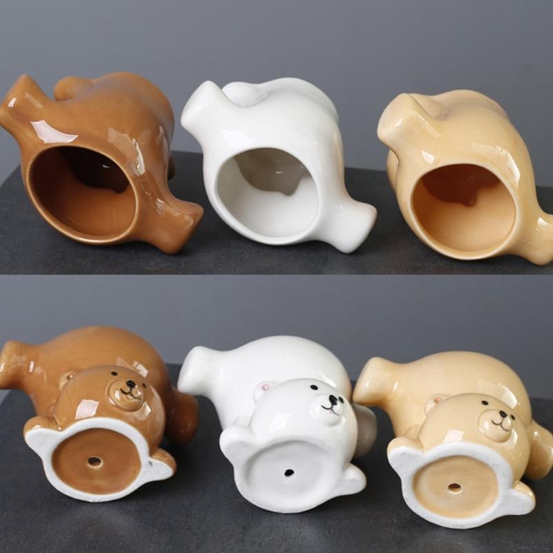 Upside Down Bear Shape Ceramic Planter Portables Flower Pot For Succulents Creative Homes Decoration