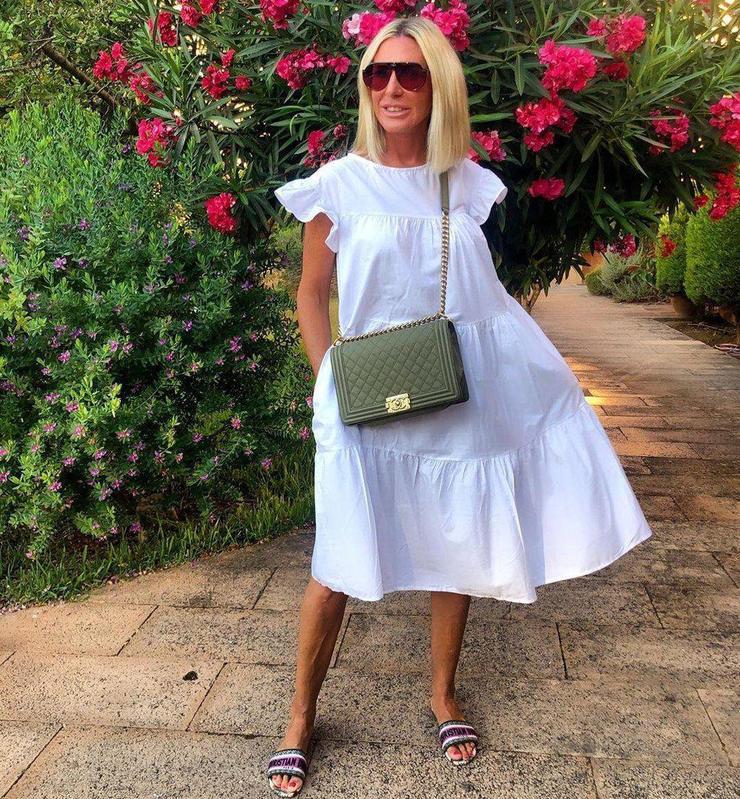 Leaf Print Summer Casual Dress with Flying Sleeves and Round Neck