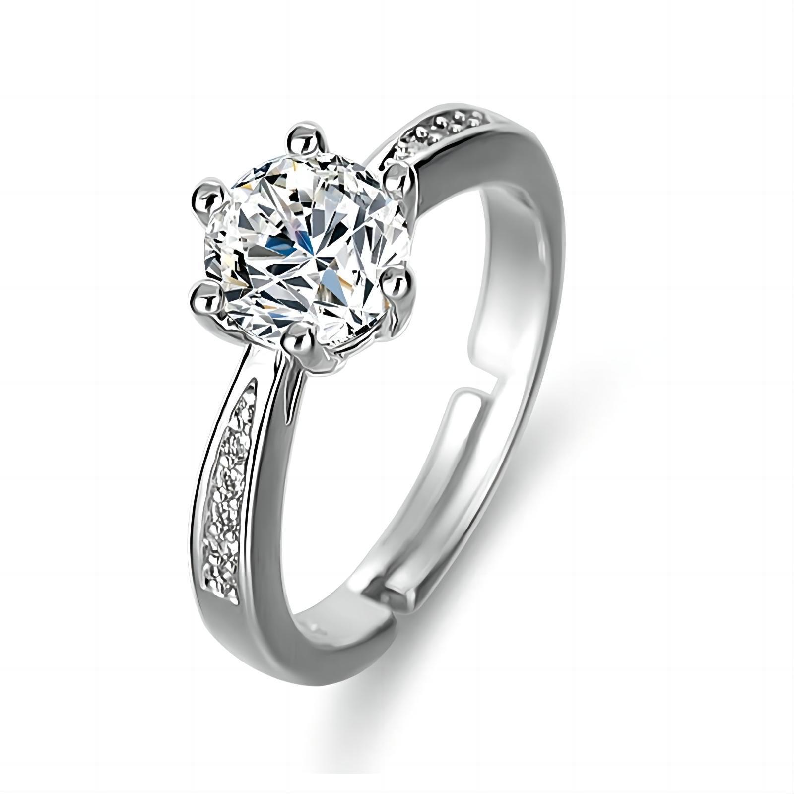 

Adjustable Simple Fashion Zircon Couple Rings for Men and Women Adjustable