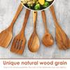 4/5/7Pcs Wooden Spatula Wooden Utensil Set Nonstick Cooking Utensil Set High Temperature Resistant Soup Spoon for Kitchen Gadget