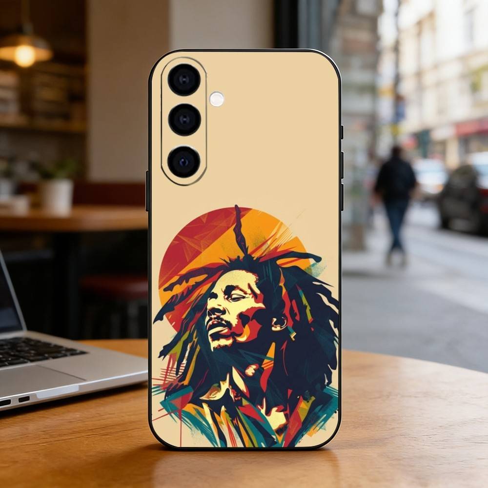 J-Jamaica Bob M-Marley Lion Phone Case For Samsung Galaxy A73,A72,A71,A70,A53,A52,A51,Others Soft Black Cover