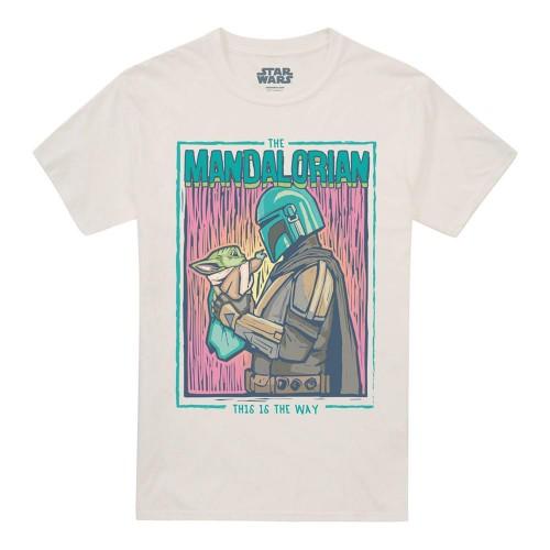Star Wars: The Mandalorian Unisex Adult This Is The Way Linocut T-Shirt