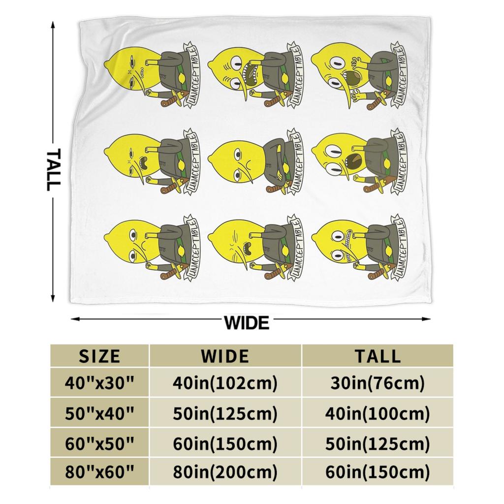 Lemongrab Unacceptable Blankets Quality Soft Warm Throw Blanket Winter Kids Adult Outdoor Novelty Bedspread