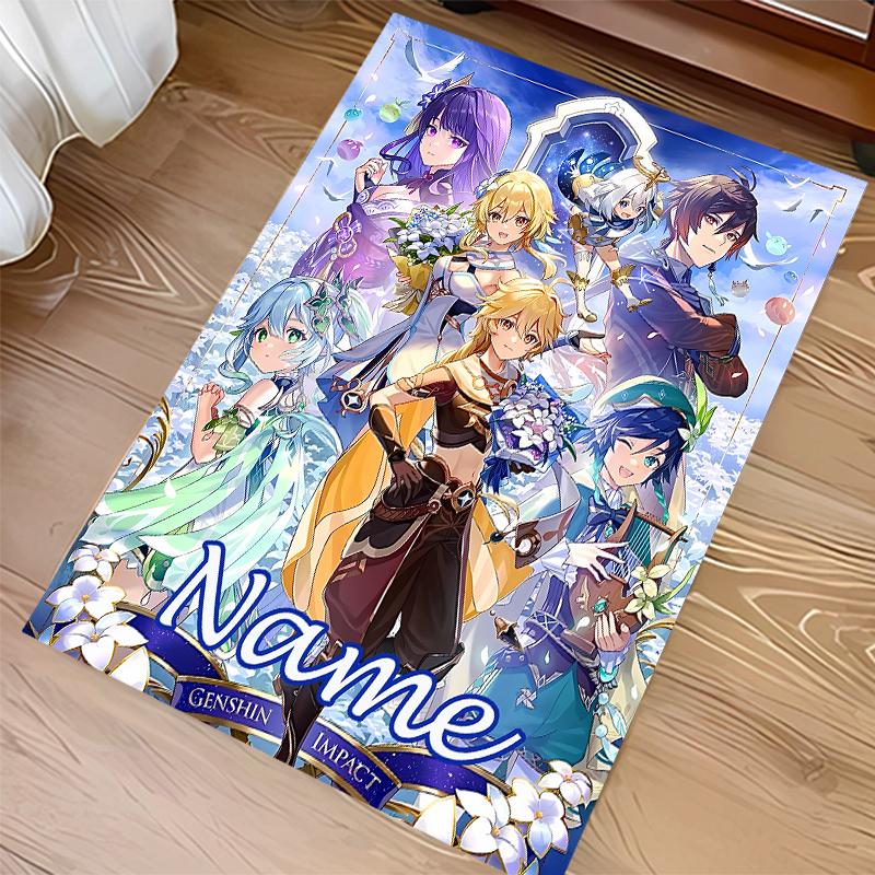 Custom personalization Genshin Impact characters Print Area Rug - Soft, Washable Non-Slip Indoor Mat,Living Room,Home&Office Decorative Rug