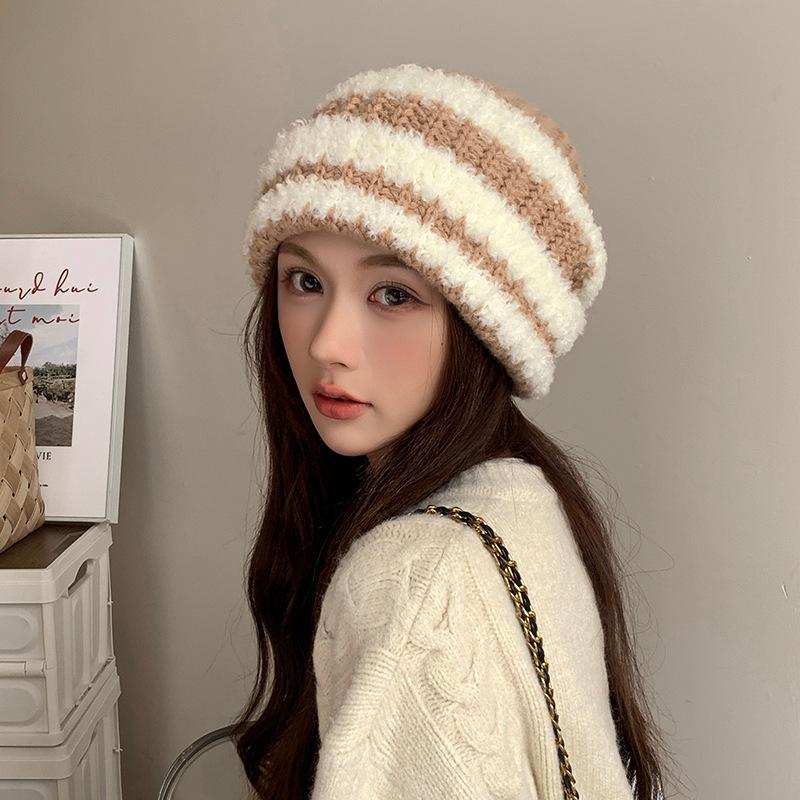 Woolen Hat for Women In Autumn and Winter Versatile Warm and Face Friendly Small Pullover Hat New Fashionable Korean Style Knitted Hat Trendy Hat