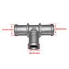 3/4" x 3/4" x 3/4" Aluminum Alloy Silver Tee Coolant Heater Hose Connector Fitting Adapter Fit for Car