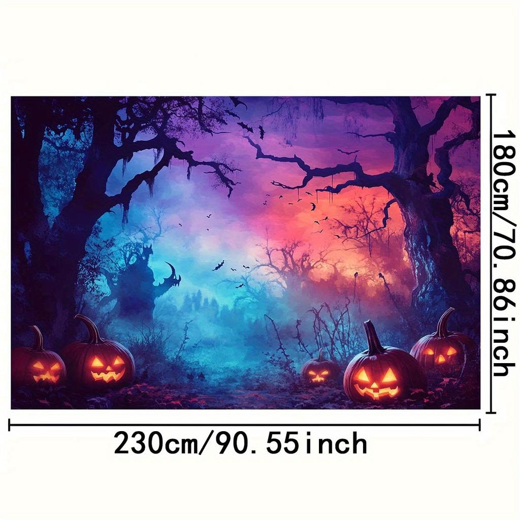 Halloween Themed Background Fabric - Horror Decoration Suitable for Parties Outdoor Celebrations and Holiday Scenes