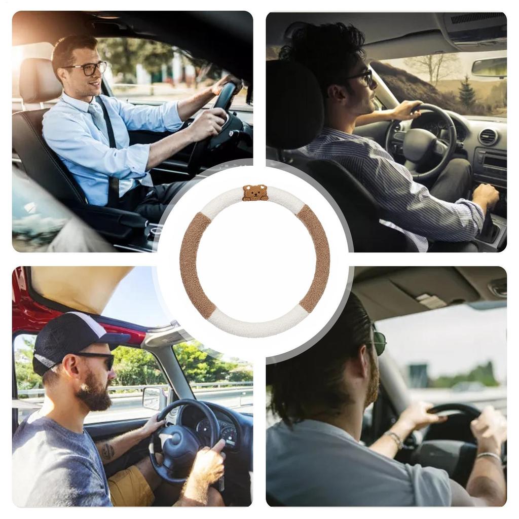 Lenkradabdeckung Herren 15 Zoll Warmes Auto-Griff-Dekor Niedliche Lenkradabdeckung Mit Tierdesign Zur Dekoration Herren Damen