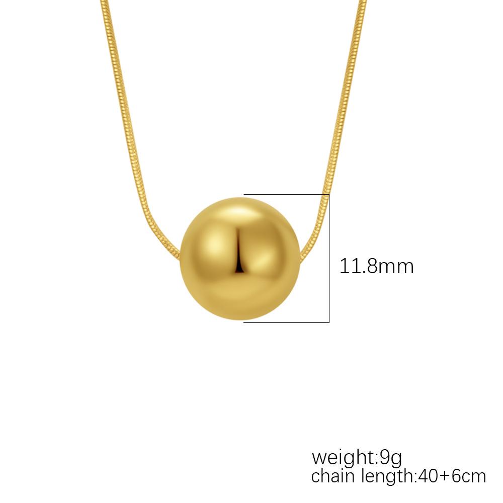 Damski Transgraniczny Naszyjnik Tytanowy z Wężową Łańcuszkiem i Złotą Kulą - Prosta, Wszechstronna Biżuteria