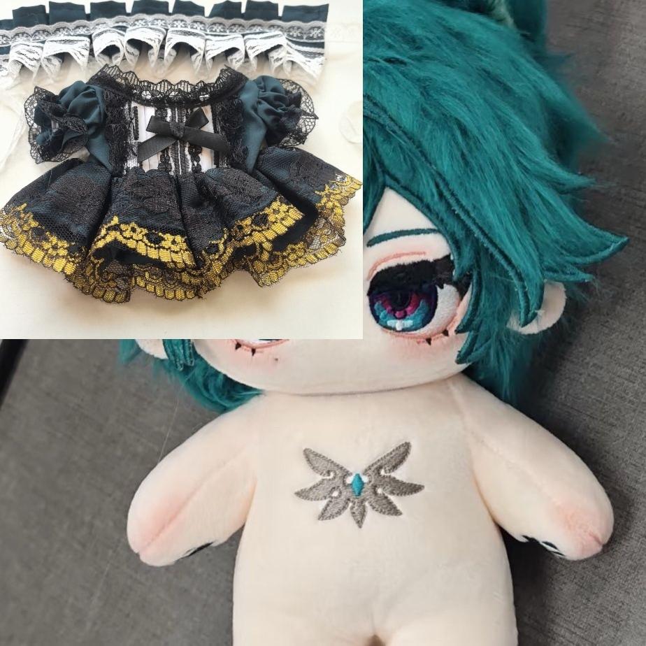 Gevuld 20cm Spel Genshin Impact Lohen Pluche Aankleed Katoenen Pop Speelgoed Voor Kinderen Pluche Beestjes Cosplay Decoratie Verjaardagscadeau Voor Vriend no Skeleton