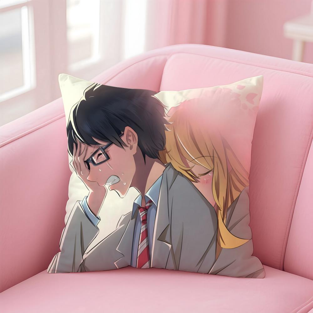 YYour Lie in April Cushion Cover Pillow Case Soft Friendly Fabric Concealed Zipper