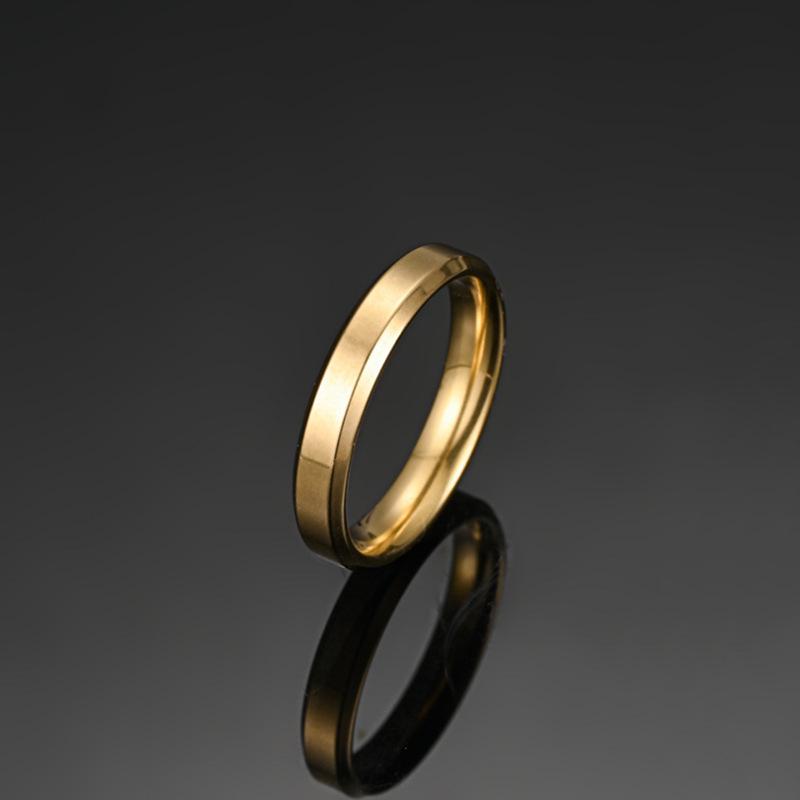 4mm/6mm/8mm Double Beveled Polished Stainless Steel/Titanium Ring - European & American Style