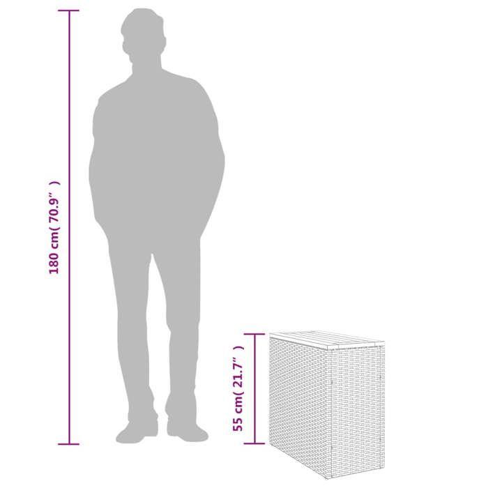 VidaXL Garden Side Table Beige Wood Top 58x27.5x55 Cm 366072