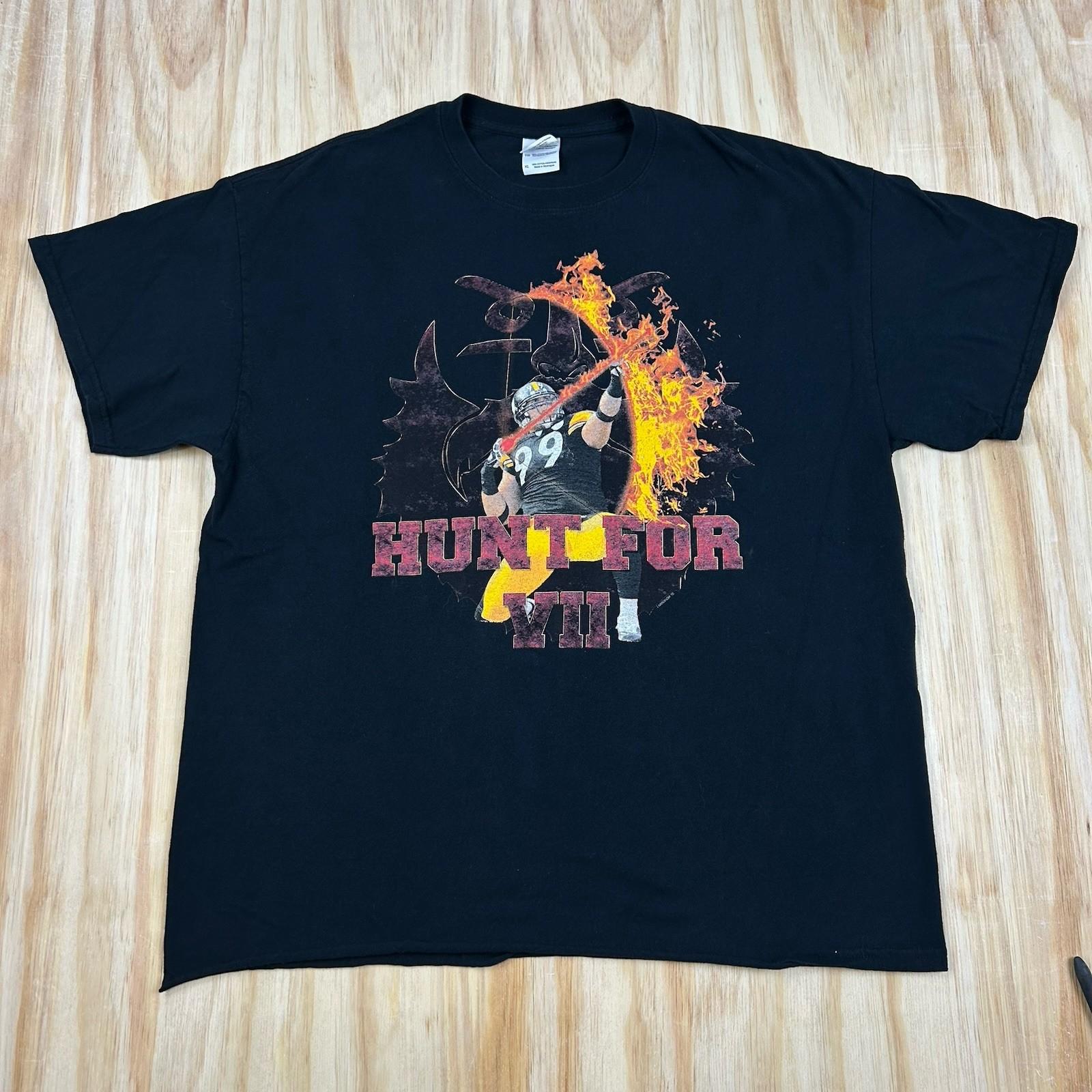 Y2K Pittsburgh Steelers Hunt For 7 Hunger Games Parody XL Shirt Football Black Unisex T-Shirt M