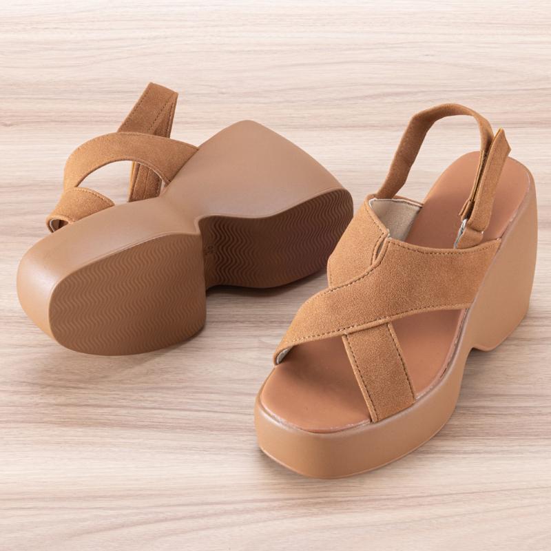 Fashion Platform Women's Super-high Heels Sandals Designer Heeled Shoes 2025 Summer New Wedges Pumps Elegant Buckle Sandalias De Mujer