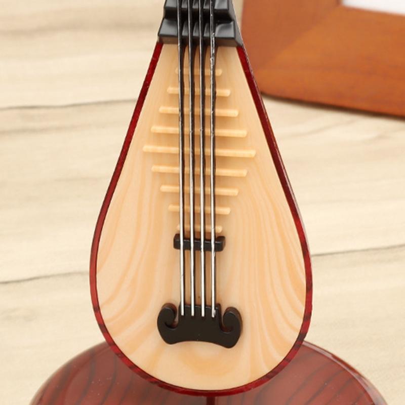 Mechanism Wind Up Musical Box Violin Music Box Miniature Musical Instrument Ornament Home Decors Creative Artware Gift