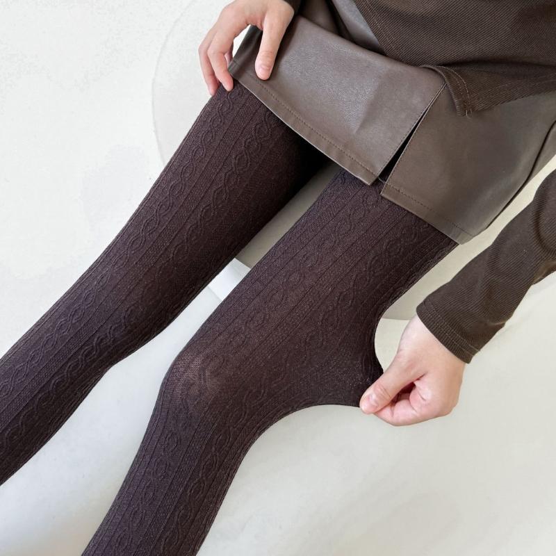 Women Vintage Twist Striped Pattern Jacquard Tights Winter Fall Opaque Pantyhose Stockings Slimming Leggings Hosiery