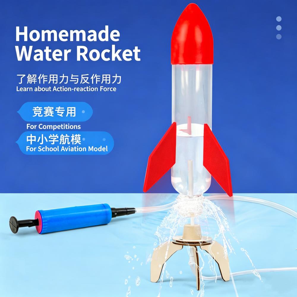 DIY Water Rocket Launcher Kit STEM Educational Science Experiment Outdoor Water Play Toy for Kids Physics Learning and Gifts