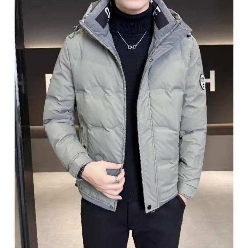 Hooded Down Jacket Men's Short 2025 New Trend Korean Version of Duck Down Fashion Handsome Cold and Warm Jacket Men's Cotton Jacket