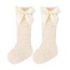 1 Pair Baby Cotton Mesh Socks with Butterfly Bow Thin Summer Crew Socks Breathable Seamless Knee-High Socks for Newborns Girls