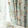 1PC NAPEARL Vintage Pastoral Green Floral-print Curtain Full Blackout Curtains for Bedroom Living Room Balcony Window for Home Decor