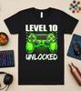 Level 10 Unlocked Gamer Birthday Shirt, Kid Gaming Tee